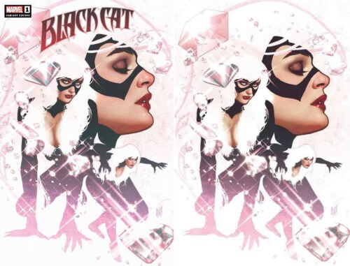 BLACK CAT 1 ADAM HUGHES VIRGIN & TRADE VARIANT 2 PACK SET