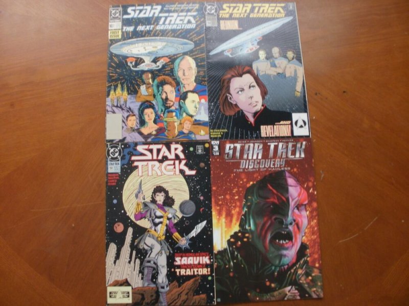 4 STAR TREK Comic #51 (Saavik) The Next Generation #1 #44 (Reunion) Discovery #3