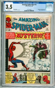 The Amazing Spider-Man #13 (1964) CGC 3.5! White Pgs 1st Appearance of Mysterio!