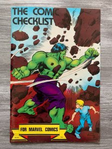 1982 THE COMIC CHECKLIST For Marvel Comics FN 6.0 Incredible Hulk Cover