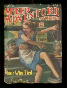 Speed Adventure Stories--January 1943--Pulp Magazine--Trojan--VG