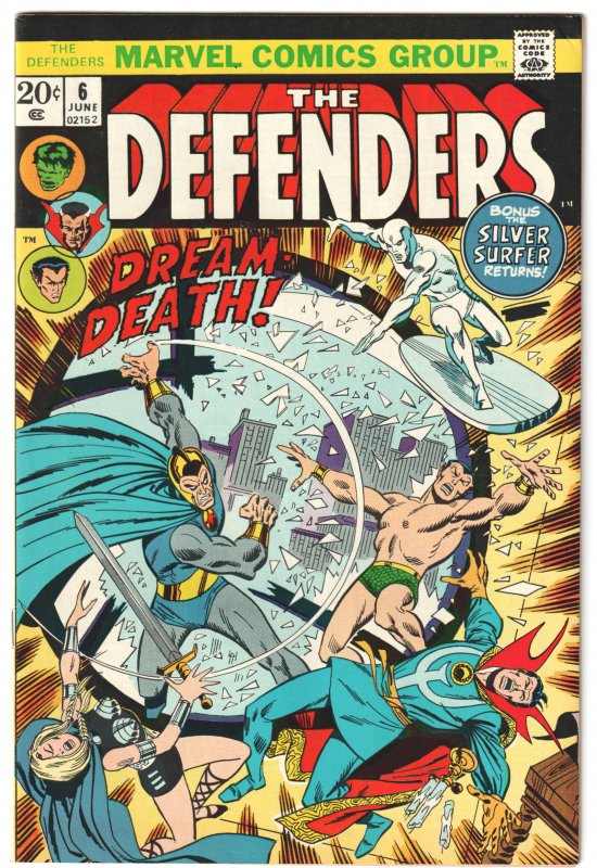 The Defenders #6 (1973) Silver Surfer appearance, high grade!