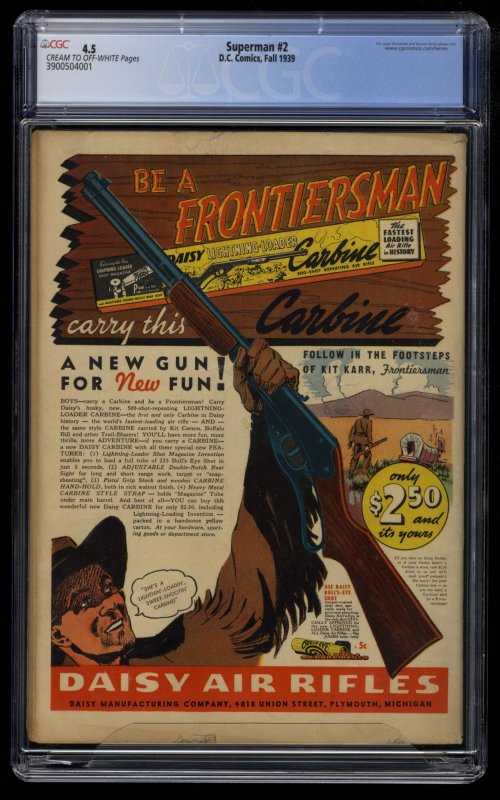 Superman #2 CGC VG+ 4.5