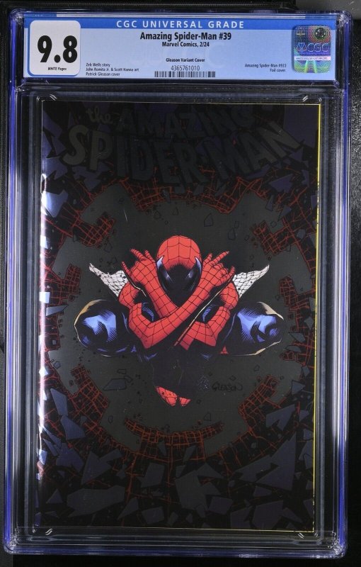 Amazing Spider-Man 39 CGC 9.8 Patrick Gleason Foil Variant  Marvel 2023 Gang War