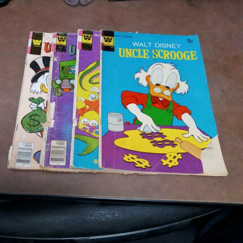 Uncle Scrooge 4 Issue Bronze Age Whitman Comics Lot Run Set Collection disneys