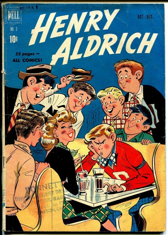 Henry Aldrich #3 1950-Dell-soda shop-ice cream-teen humor-Bill Williams-VG