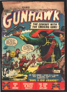 Gunhawk #14 1951- Atlas -Joe Maneely cover & story art-Bargain copy-P/FR