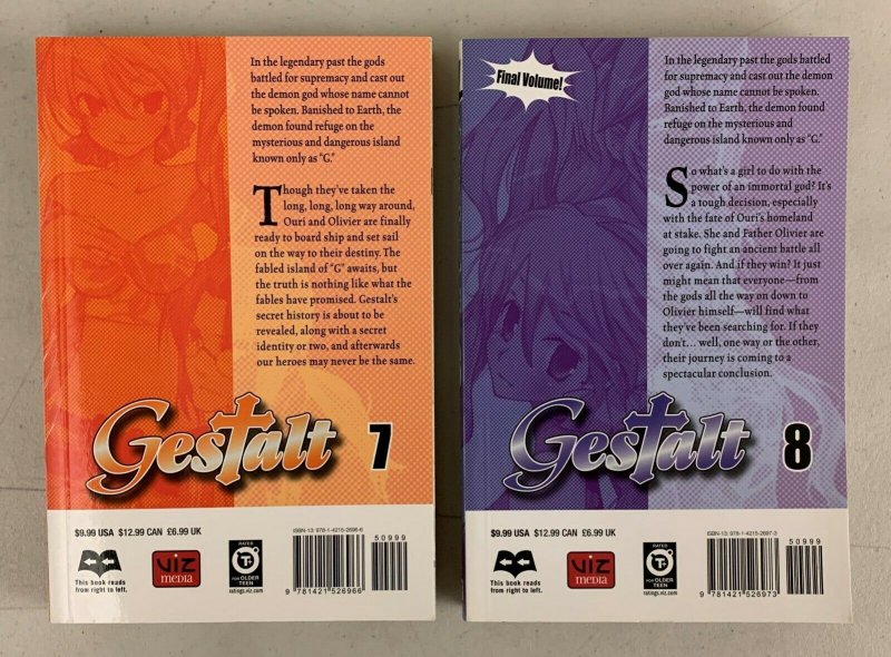Gestalt Vol. 1-8 Complete Set Paperback Yun Kouga 1 2 3 4 5 6 7 8 