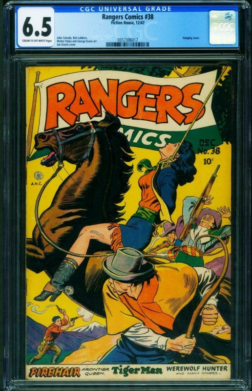 Rangers Comics #38 CGC 6.5 1947- hanging cover - Fiction House 0357306017