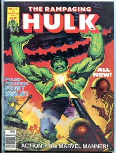 Rampaging Hulk #1 1977- Marvel Magazine- Bloodstone FN