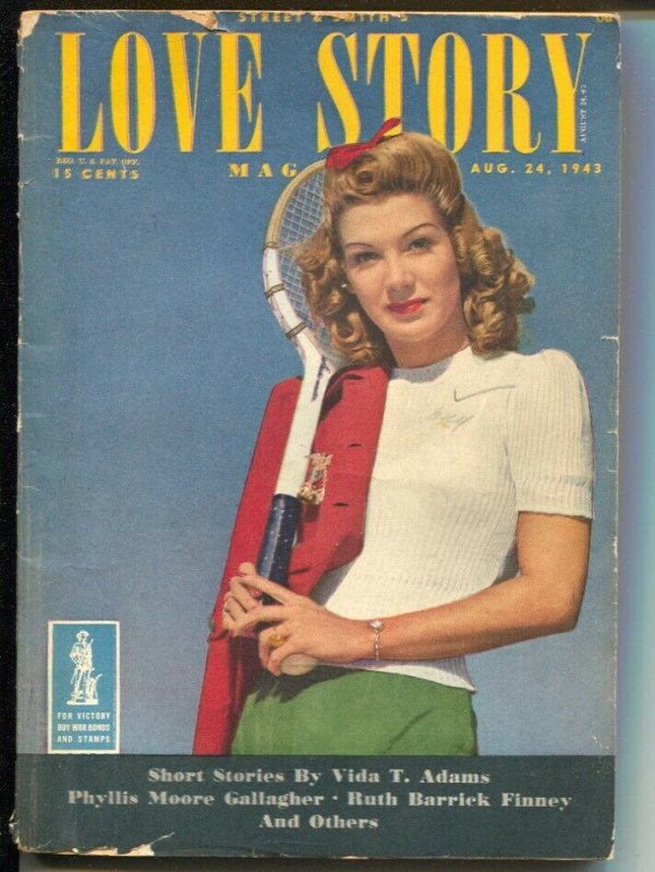 Love Story 8 24 1943 Pulp Thrills Tennis Girl Photo Cover Daisy Bacon Editor G Comic Collectibles Magazines Hipcomic