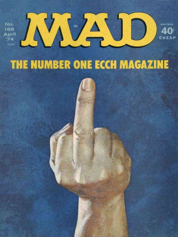 Mad #166 POOR ; E.C | low grade comic Middle Finger April 1974 magazine