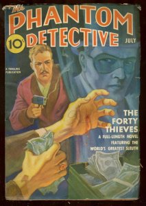 PULP:  Phantom Detective JULY 1939 - 40 THIEVES -Hand cover - VG