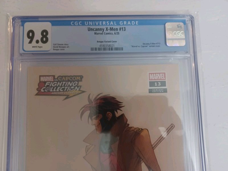 Uncanny X-Men #13 Bengus Variant - Marvel Vs Capcom - Gambit - 2025 - CGC 9.8