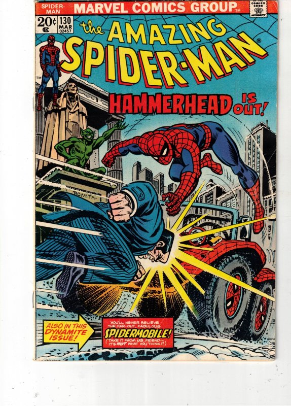 The Amazing Spider-Man #130 1974 Jackal etc. 1st Spidey-Mobile VF/NM Lynch. CERT