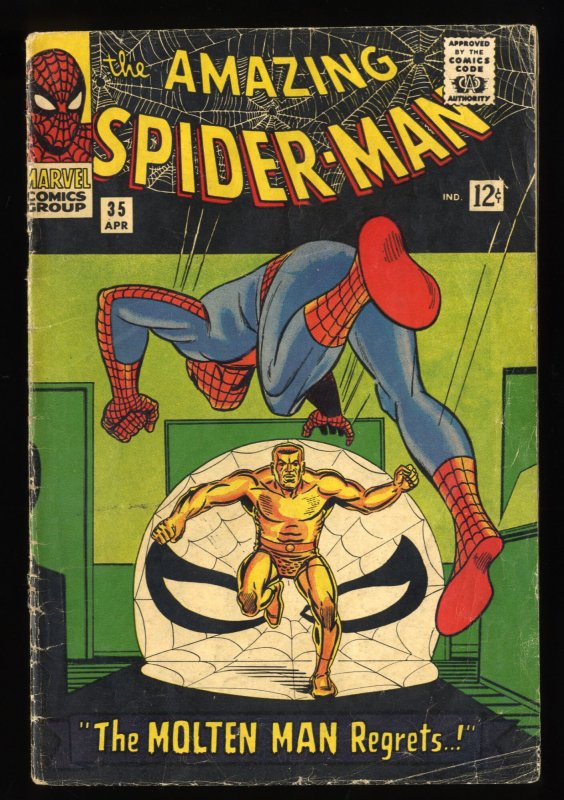 Amazing Spider-Man #35 GD/VG 3.0 Molten Man Appearance!