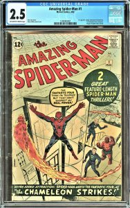 Amazing Spider-Man #1 (1963) - CGC Graded 2.5 - 1st Issue!