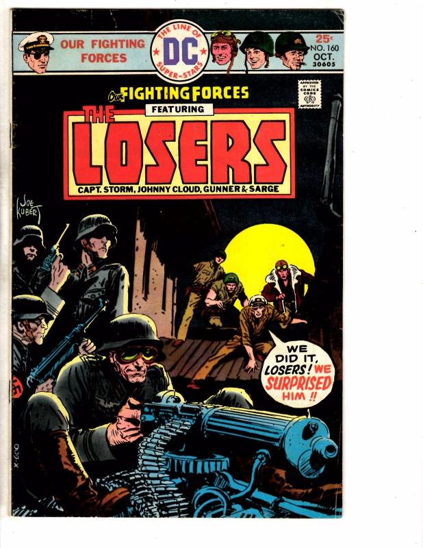 Lot Of 3 Our Fighting Forces DC Comic Books # 150 158 160 Feat. The Losers J224