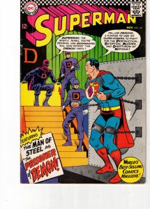 Superman #191 (1966)  FN+ Mid-High-Grade Jimmy, Lois, 1st D.E.M.O.N. Oregon CERT