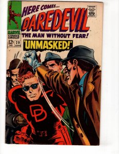 Daredevil #29 (1967) UNMASKED! Classic Silver Age MARVEL !!!! / ID#286