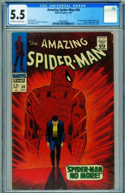 Amazing Spider-Man #50 CGC  MARVEL 1st Kingpin 1995990001 | Comic Books  - Silver Age, Marvel, Spider-Man / HipComic