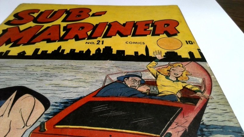 Sub-Mariner Comics #21 1946 last Angel Backup Story Bill Everett Art unrestored 