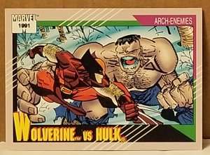 1991 Marvel Universe #108 Wolverine vs Hulk