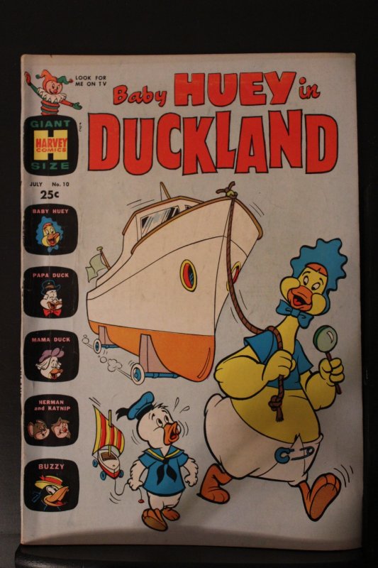 Baby Huey In Duckland #10 1965 High-Grade VF+ Giant-Size Tugging Yacht! Wow!