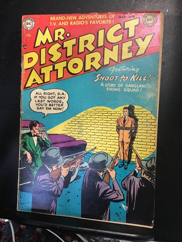 Mr. District Attorney #38 (1954) Shoot to kill! Mid-grade detective! !VG/FN