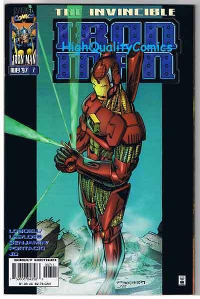 IRON MAN #7, NM+, Rebel, Jim Lee,  Lobdell, 1996, more Marvel in store