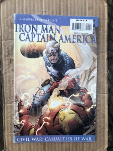 Iron Man/Captain America: Casualties of War Cover B - Cap over Iron Man (2007)