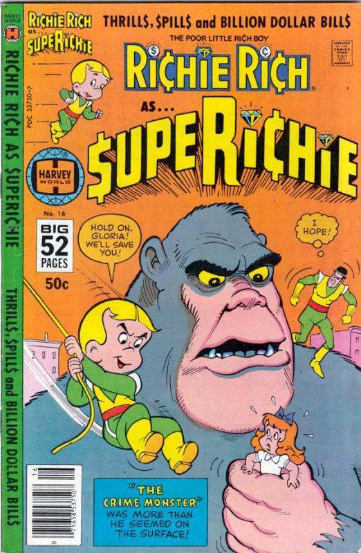 Richie Rich As… Super Richie #16 (Sep-78) VF/NM High-Grade Richie Rich | Comic Books - Bronze Age, Harvey, Richie Rich, Cartoon Character / HipComic Richie Rich As… Super Richie #16 (Sep-78) VF/NM High-Grade Richie Rich | Comic Books - Bronze Age, Harvey, Richie Rich, Cartoon Character / HipComic