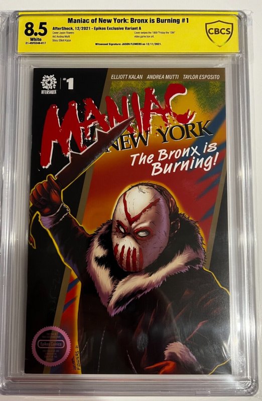 MANIAC OF NY BRONX IS BURNING GRADED 8.5 CBCS SIGNED BY JASON FLOWERS SET E3