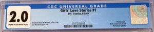 Girls' Love Stories #1 DC 1949 CGC  2.0 Photo Cover Pre Code