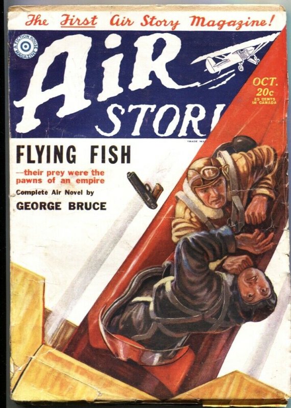 AIR STORIES-OCT 1929-GEORGE BRUCE & JOEL ROGERS STORIES-AVIATION PULP