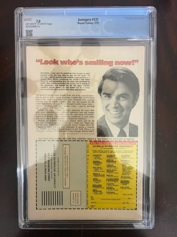 The Avengers #125 (1974) - Thanos Classic ! CGC 7.0!