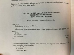 WILL EISNER TO THE HEART OF THE STORM HARDCOVER GRAPHIC NOVEL SIGNED