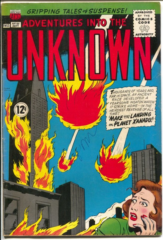 Adventures Into The Unknown #151 1964-ACG-fireballs-Ogden Whitney-FN+