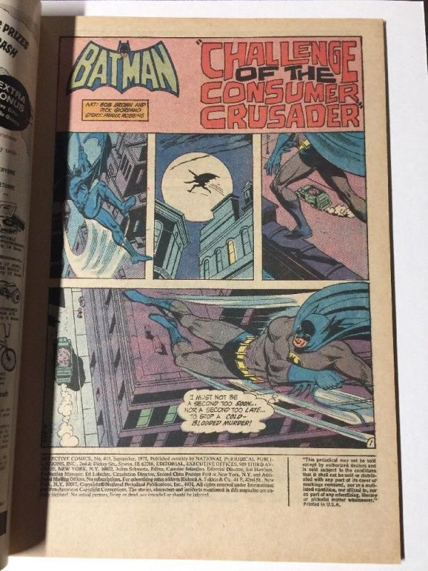 Detective Comics Featuring Batman 415 Vf Very Fine