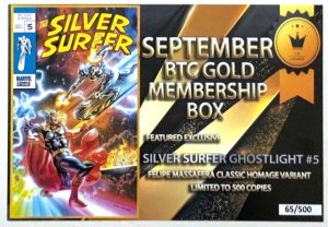 SILVER SURFER GHOST LIGHT #5 BTC GOLD EXCLUSIVE FELIPE MASSAFERA VARIANT W/COA.