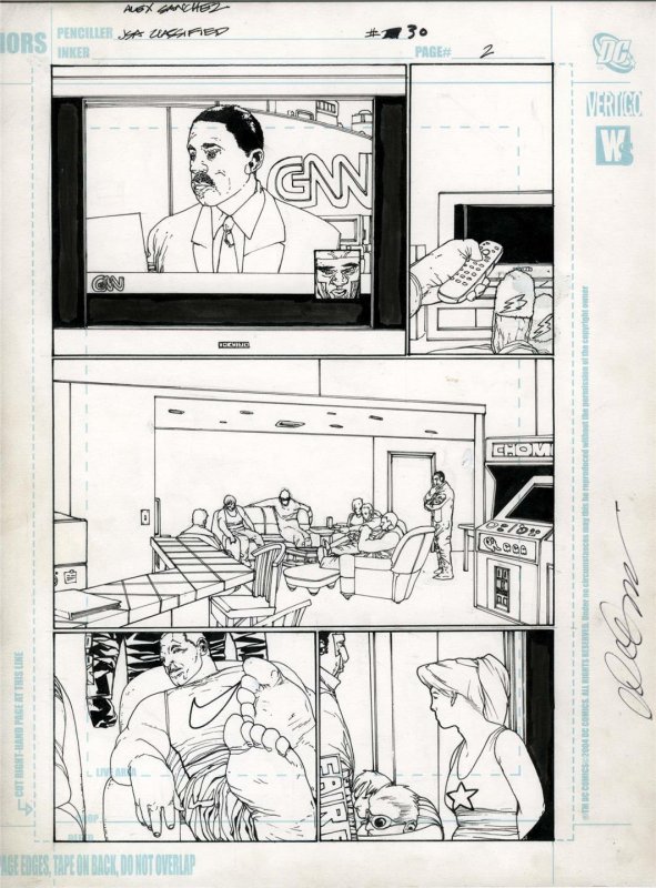 JSA: Classified #30 pg 2 Alex Sanchez Original Art  Mr. Terrific Justice Society