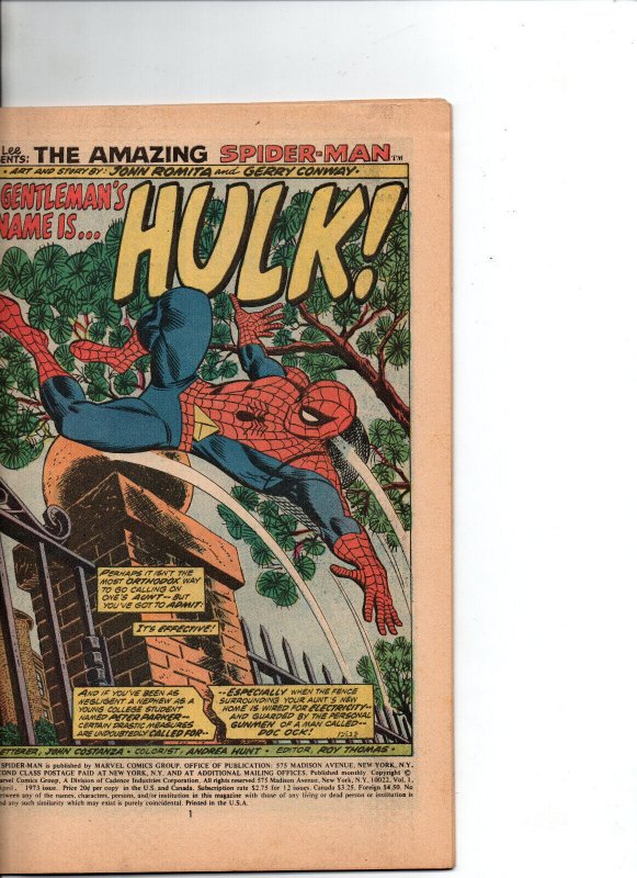 The Amazing Spider-Man #119 - vs Hulk - 1973 - VG+