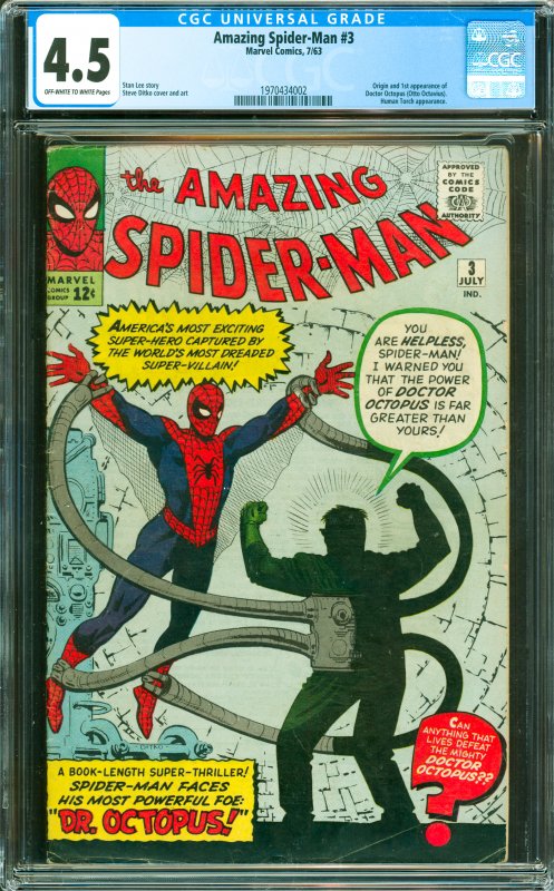 Amazing Spider-Man #3 CGC Graded 4.5 Origin and 1st appearance of Doctor Octo...