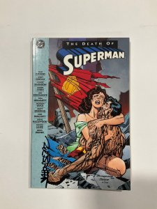 Death Of Superman Tpb Softcover Sc Near Mint Nm Signed Rich Burchett Dc Comics