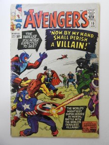 The Avengers #15  (1965) GD+ Condition! 1 1/2 in spine split, moisture stain