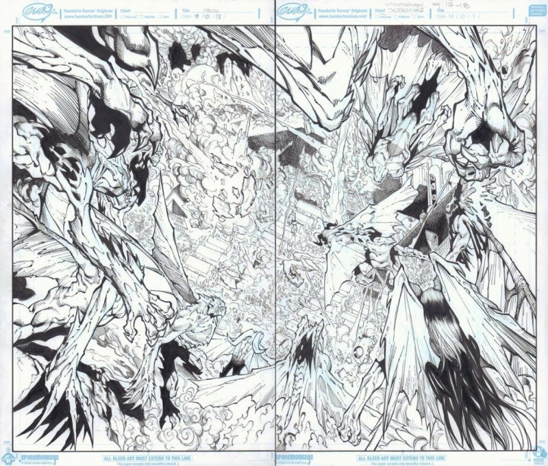 Extraordinary X-Men #2 pgs. 17 & 18 Crazy Demons DPS 2016 art by Humberto Ramos