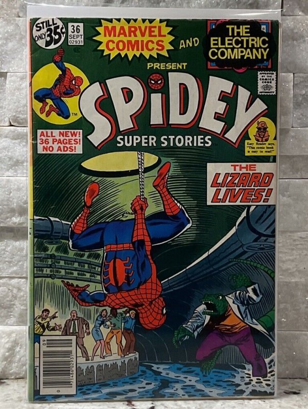 Spidey Super Stories #36 1978 Spiderman vs. Lizard Marvel Electric Company VF