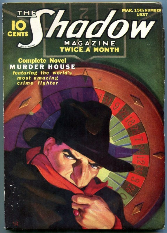 SHADOW PULP-MARCH 15 1937-MURDER HOUSE-HIGH GRADE VF