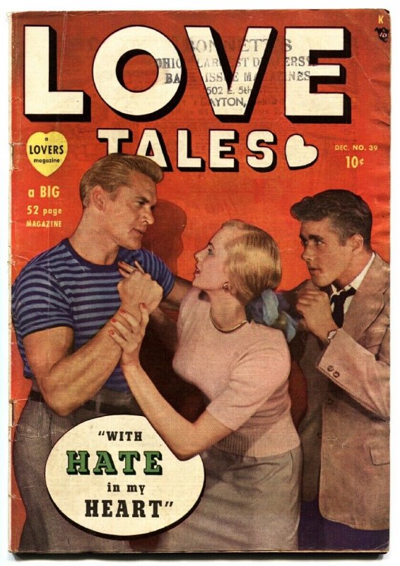 Love Tales #39 comic book 1949- Atlas / Marvel Romance comics- Love Triangle