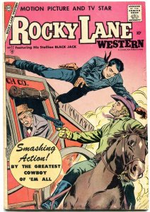 Rocky Lane Western #77 1957-STAGECOACH ROBBERY COVER    VG